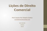 Direito Comercial - Apontamentos das aulas do Prof. Doutor Rui Teixeira Santos (PPTX 2015)