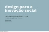 Design para a Inovação Social . 1