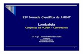 Lombalgia   22º jornada científica da amimt