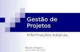 Gestao de Projetos Informacoes Basicas