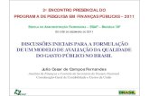 Apresentação Projeto de Pesquisa em Finanças Públicas, ESAF/MF, Brasília/DF, 2011