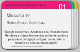 Minicurso redes sociais científicas 1a parte @abed_brasil #20ciaed #redescientificas