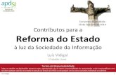 Luis vidigal - Apresentação no Forum da Arrábida 2014 da APDSI - Reforma do Estado