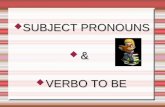 Personal PRONOUNS & VERB TO BE