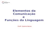 Elementos da comunicação e funções da linguagem