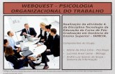 Webquest – psicologia organizacional do trabalho