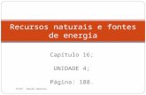 RECURSOS NATURAIS E FONTES DE ENERGIA (CAPÍTULO 16)