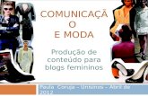 Curso Unisinos - produção de conteúdo para blogs femininos