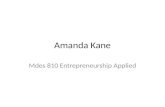 Amanda Kane - Presentation Mdes 810 Entrepeneurship Applied