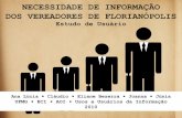 Estudo de Usuários de Informação: Vereadores de Florianópolis