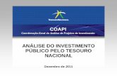 COAPI Coordenação - Geral de Análise de Projetos de Investimento ANÁLISE DO INVESTIMENTO PÚBLICO PELO TESOURO NACIONAL Dez/2011