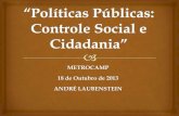 Palestra sobre controle social e controle de políticas públicas
