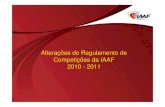 Alteração regulamenttos atletismo iaaf 2010.2011