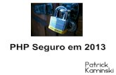 PHP Seguro em 2013