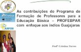 As contribuições do Programa de Formação de Professores para a Educação Básica – PROFEBPAR com enfoque aos índios Guajajaras