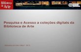 Pesquisa e Acesso a coleções digitais no catálogo da Biblioteca de Arte