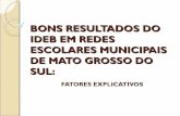 Bons Resultados no Ideb: estudo exploratório de fatores explicativos no Mato Grosso do Sul