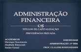 Previdência Privada e Título de Capitalização - Disciplina: Administração Financeira