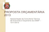 Proposta Orçamentária 2013 - CMSP