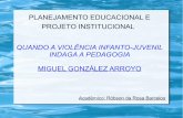 QUANDO A VIOLÊNCIA INFANTO-JUVENIL INDAGA A PEDAGOGIA. Miguel Arroyo