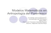 Modelos MatemáTicos En AntropologíA Del Parentesco