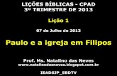 2013_3 tri_Lição 1 - Paulo e a igreja de filipos