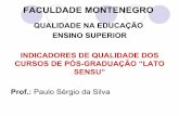 Indicadores De Qualidade Dos Cursos De PóS GraduaçãO Lato Sensu(EspecializaçãO)Eqp3