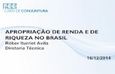 Apropriação de renda e de riqueza no brasil - Contracapa da Carta de Conjuntura de dezembro - 2014