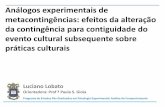 Análogos experimentais de metacontingências: efeitos da alteração da contingência para contiguidade do evento cultural sobre práticas culturais