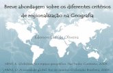 Critérios de regionalização (região) na Geografia