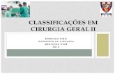 Classificações em cirurgia geral II
