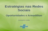 Palestra Estrategias nas Redes Sociais - Oportunidades e Armadilhas - SEBRAE