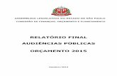 Relatório final das audiências públicas - Orçamento 2015 - Estado de São Paulo