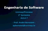 Engenharia de Software - Unimep/Pronatec - Aula 7