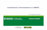 Investimento, financiamento e o BNDES