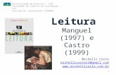 Leitura segundo Manguel (1997) e Castro (1999)