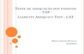 Tema 3 - Teste de Adequação Dos Passivos (TAP)