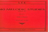 VIOLONCELO - MÉTODO - Sebastian Lee - 40 Estudos Melodicos - Opus 31 - Livro 1