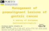 Management of premalignant lesions of gastric cancer A survey of European Gastroenterologists Class 16 Porto, 2008/2009 Professor Doutor Altamiro da Costa.