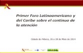 Primer Foro Latinoamericano y del Caribe sobre el continuo de la atención Cidade do México, 26 a 28 de Maio de 2014 America Latina e Caribe 26 de 35 países.