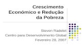 Crescimento Económico e Redução da Pobreza