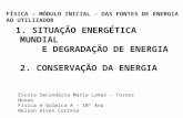 SITUAÇÃO  ENERGÉTICA  MUNDIAL     E DEGRADAÇÃO DE ENERGIA 2 . CONSERVAÇÃO DA ENERGIA