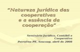“Natureza jurídica das  cooperativas  e a essência da cooperação”