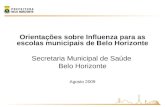 Orientações sobre  Influenza para as escolas municipais  de Belo Horizonte