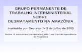 GRUPO PERMANENTE DE TRABALHO INTERMINISTERIAL SOBRE  DESMATAMENTO NA AMAZÔNIA