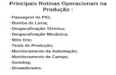 Principais Rotinas Operacionais na Produção :