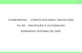 CIGRÉ/BRASIL – COMITÊ NACIONAL BRASILEIRO CE-B5 – PROTEÇÃO E AUTOMAÇÃO SEMINÁRIO INTERNO DE 2005