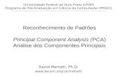 Reconhecimento de Padrões Principal Component Analysis ( PCA) Análise dos Componentes Principais