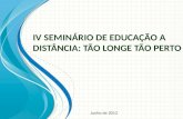 IV seminário de educação a distância: Tão Longe Tão Perto