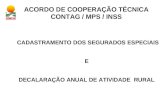 ACORDO DE COOPERAÇÃO TÉCNICA CONTAG / MPS / INSS